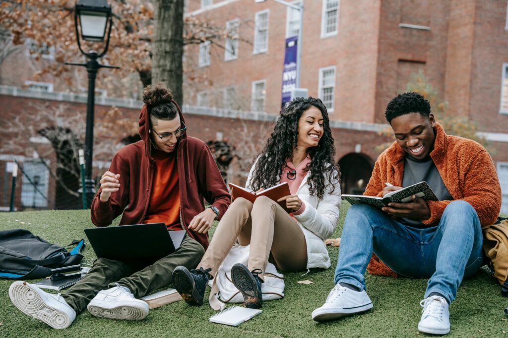 Student enjoying free time in college